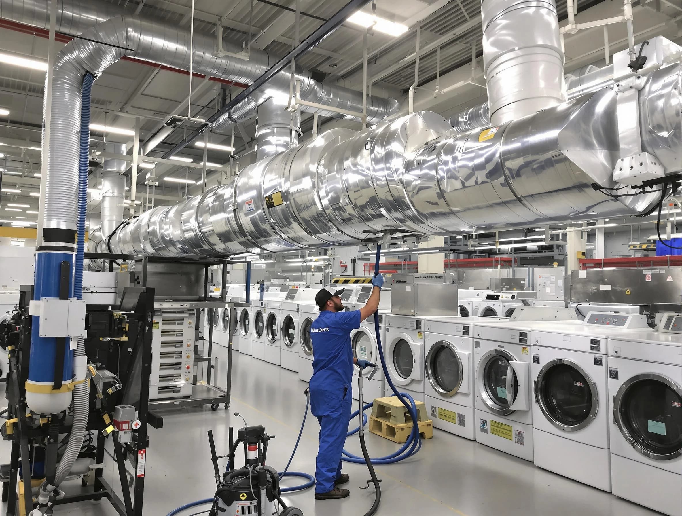 Chamblee Dryer Vent Cleaning team performing heavy-duty industrial dryer vent cleaning in Chamblee